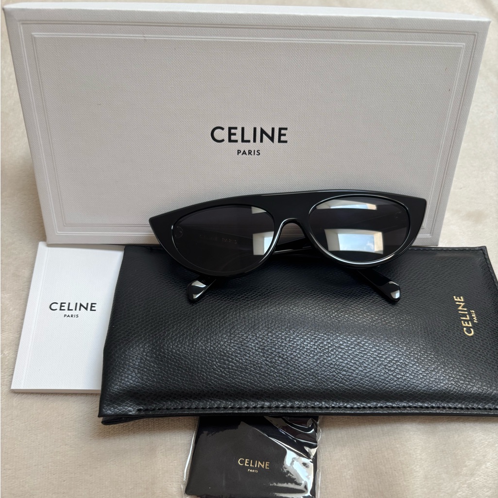 Celine Sleek Black Cat Eye Sunglasses